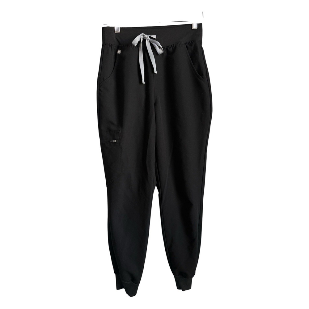 FIGS Zamora Jogger Scrub Pants Womens Size XSP Black Nurse Technical 5 Pockets